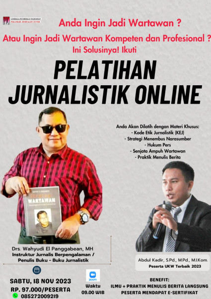 PJC Buka Pendaftaran Pelatihan Jurnalistik Online