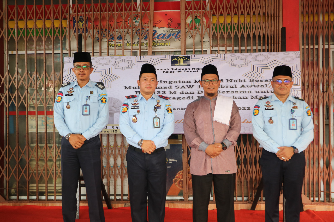 Penuh Khidmat, Rutan Dumai Peringati Maulid Nabi SAW Dan Do'a Bersama Korban Peristiwa Kanjuruhan Malang