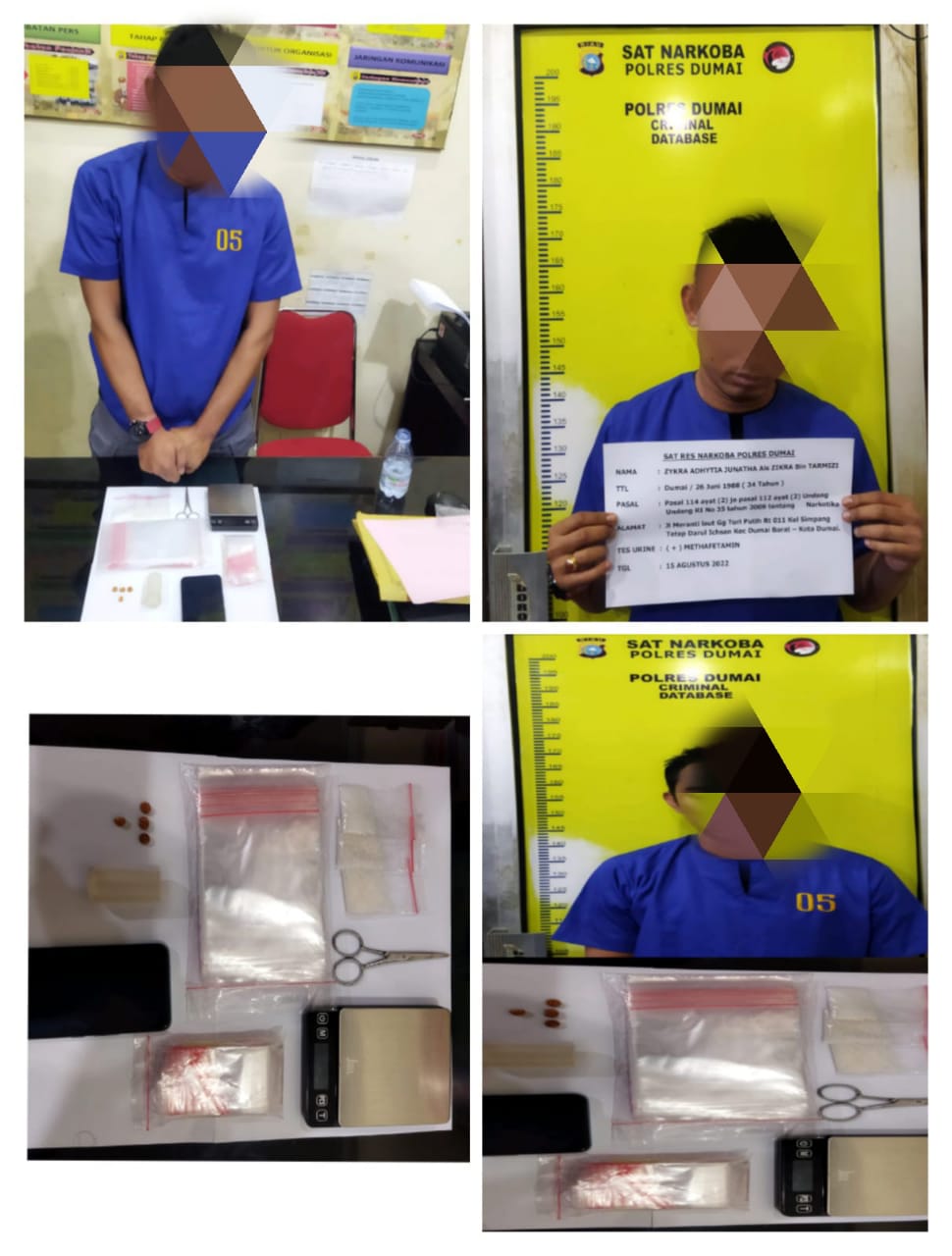 Sat Res Narkoba Polres Dumai Bekuk Pengedar Shabu 15,4 Gram Dan 3 1/2 Butir Pil Ekstasi Berdasarkan Informasi Masyarakat