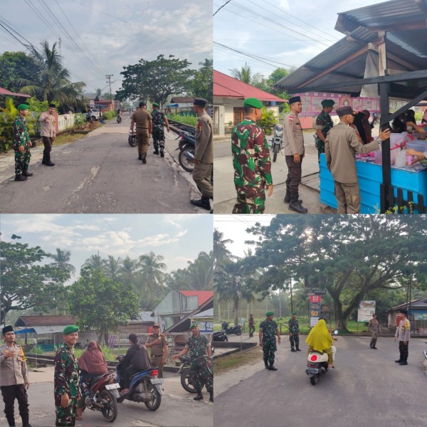 Kodim 0303/Bengkalis Dan Polsek Rupat Bersinergi Amankan Pasar Ramadhan Di Batu Panjang