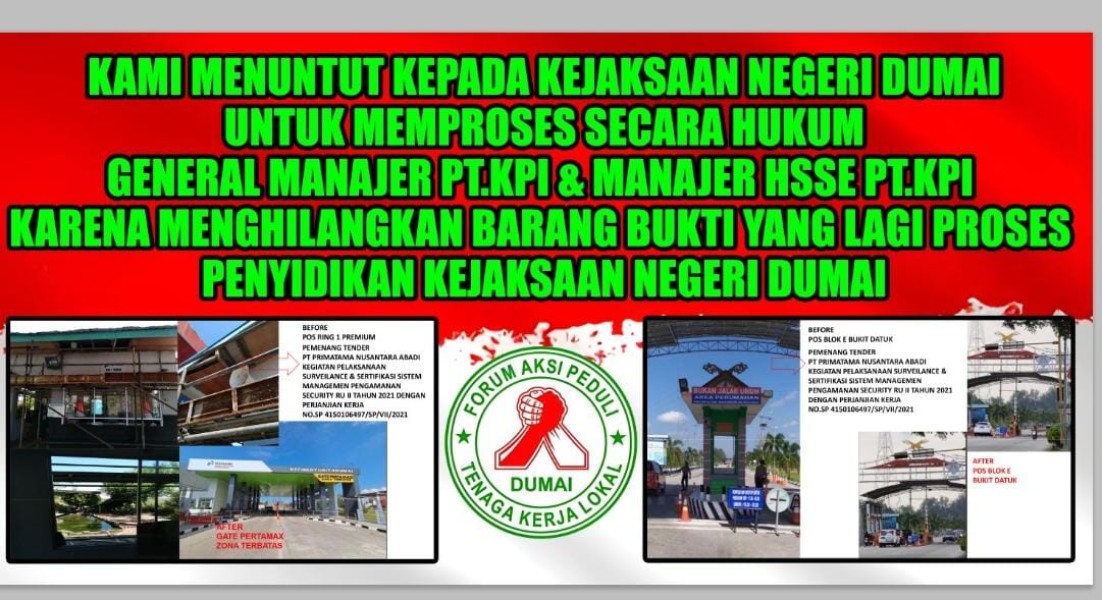 Ketum Faptekal Menantang PT. Kilang Pertamina Internasional RU II Melaporkan Dirinya Atas Laporan Dugaan Korupsi Di Kejari