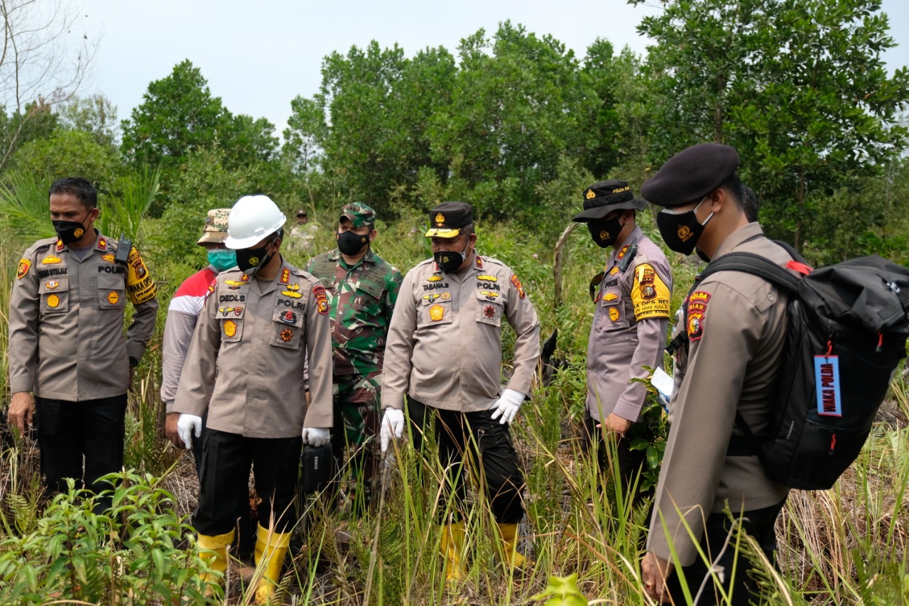 Polda Riau Tinjau Lokasi Kebakaran Lahan dan Hutan Kota Dumai
