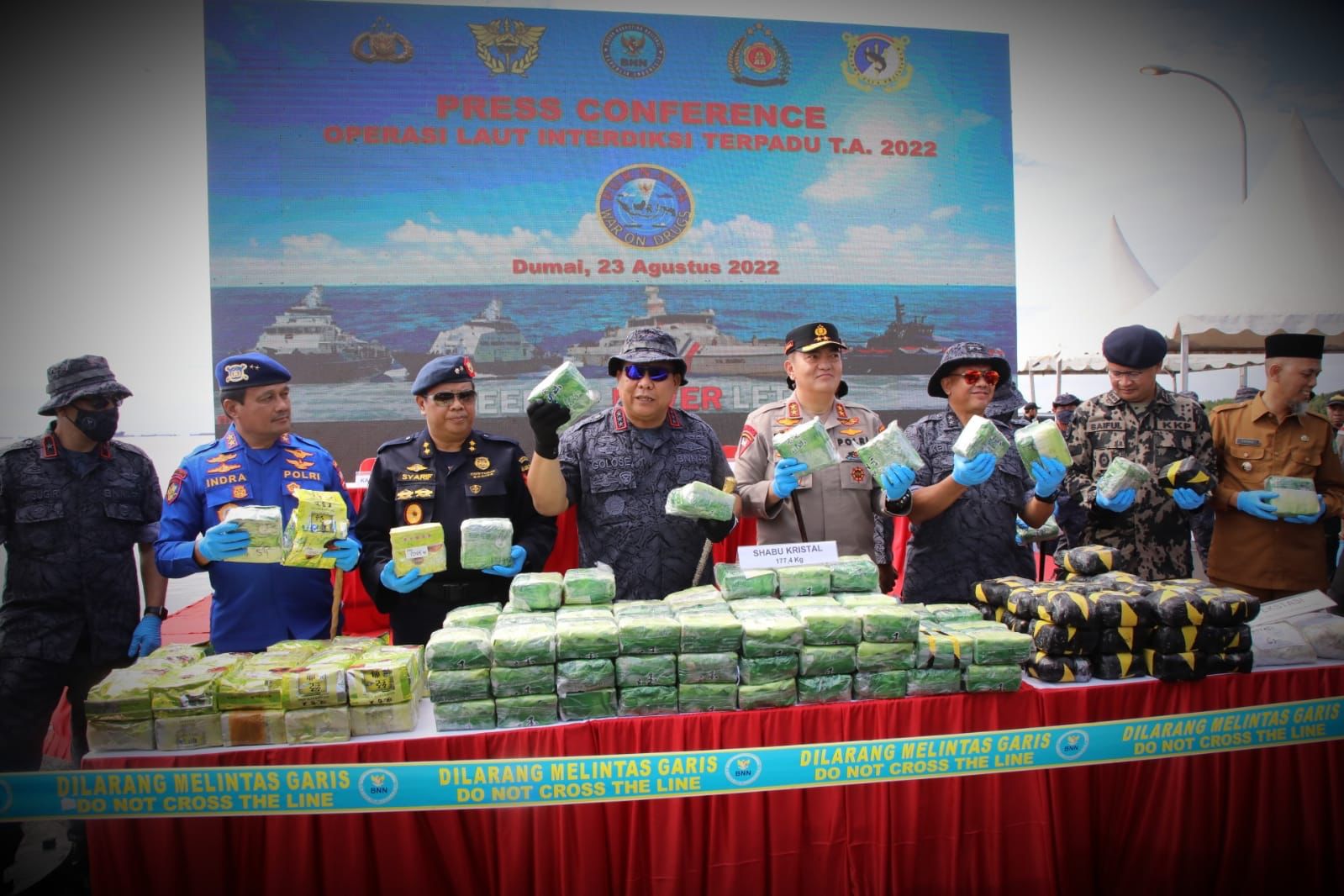 Operasi Laut Interdiksi Terpadu 2022 Di Tutup Resmi, ka BNN RI : Sabu 177,4 Kg Dan Ekstasi 19.700 Di Sita, 7 Pelaku Di Bekuk