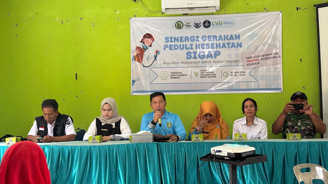KKN Fakultas Kedokteran UNRI Berupa Pemeriksaan Gratis Dan Sosialisasi Kesehatan Di Kecamatan Bukit Kapur, Camat Haturkan Apresiasi Dan Ucapan Terima Kasih
