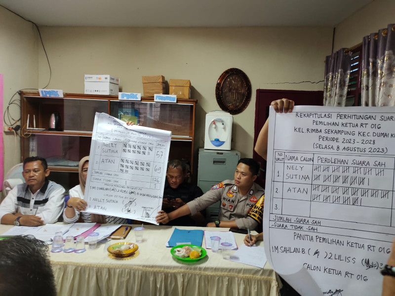 Lurah Rimba Sekampung Gelar Mediasi Terkait Persoalan Tuntutan Pemilihan Ulang Ketua RT. 16