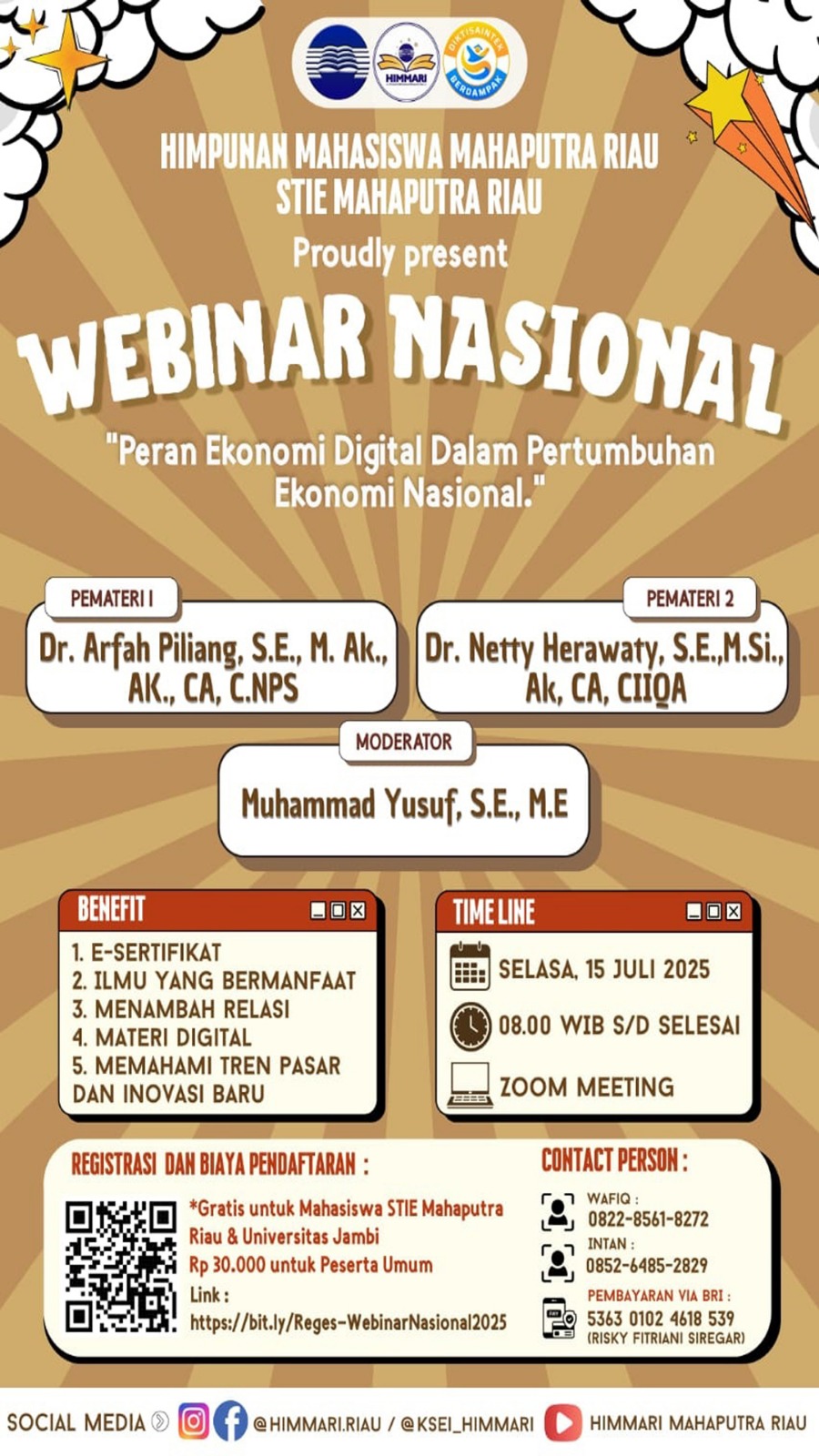Himpunan Mahasiswa Mahaputra Riau STIE Mahaputra Riau Taja Webinar Nasional