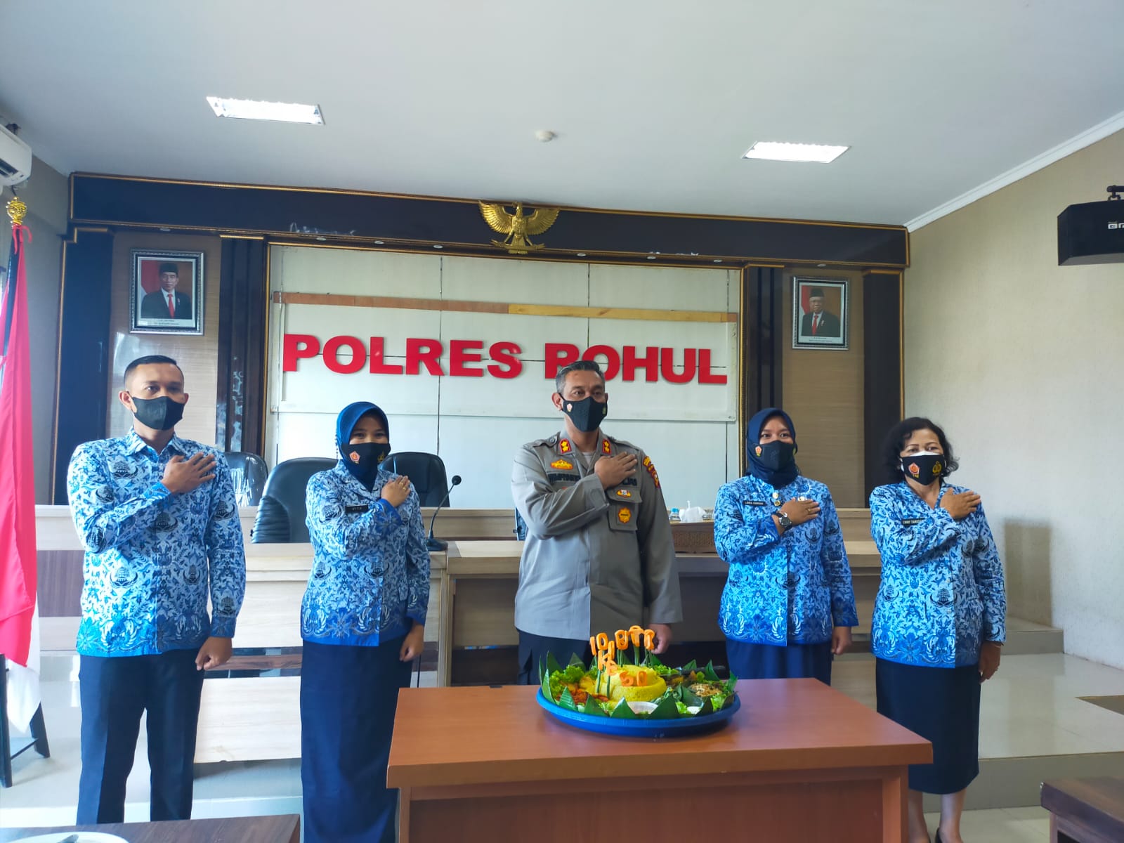 Kapolres Rohul Pimpin Pelaksanaan HUT Ke-50 Korpri Tahun 2021