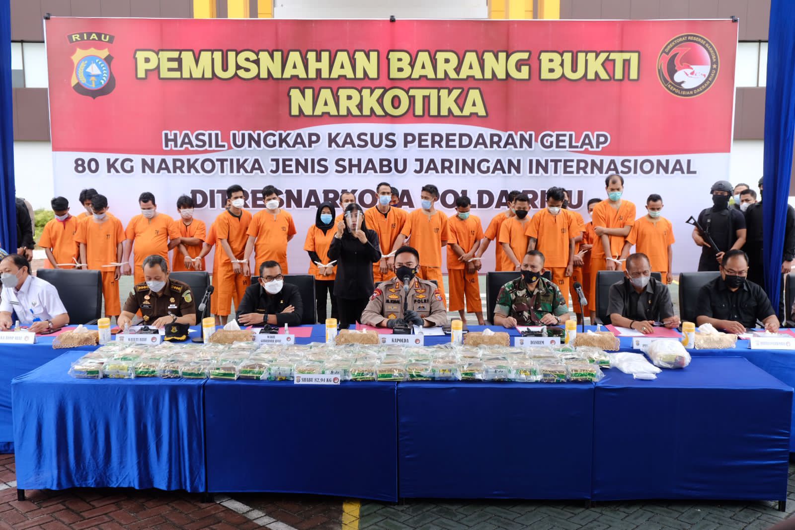 Polda Riau Musnahkan 82,94 KG Sabu, Wagub Riau Apresiasi Tinggi Kinerja Kapolda dan Jajaran