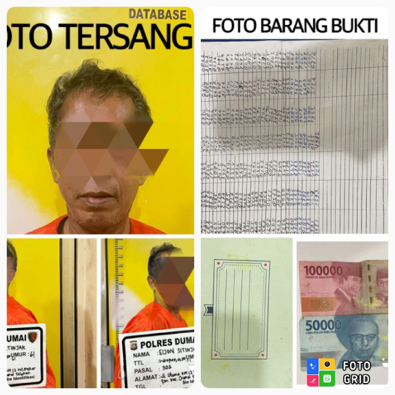 Polres Dumai Kembali Amankan Pelaku Perjudian Togel, kali Ini Di Sebuah Kedai Kopi Sekitaran Kelurahan Mekar Sari