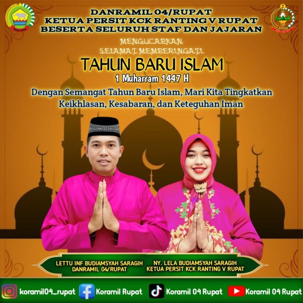 Danramil 04/Rupat Beserta Ketua Persit KCk Ranting V Dan Jajaran Ucapkan Selamat Tahun Baru Islam 1447 H