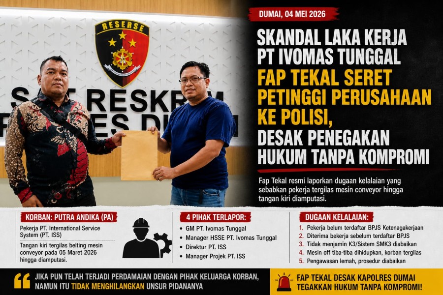 Terkait Laka Kerja, Faptekal Laporkan PT. Ivo Mas Tunggal Ke Kepolisian Dugaan Kelalaian