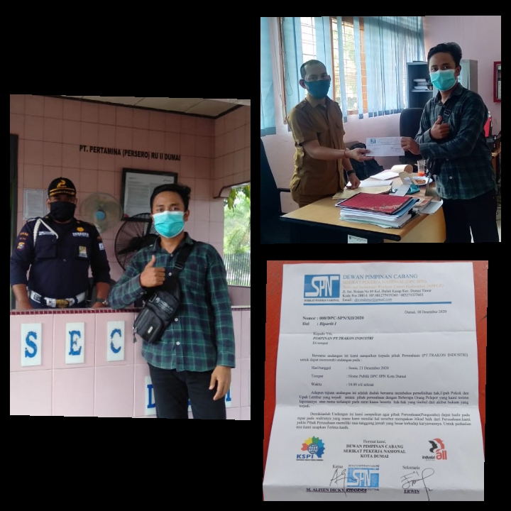 Surat Bipartit DPC SPN Dumai Terkait PT.Tracon Ditembuskan Ke Pihak Pertamina dan Disnakertrans