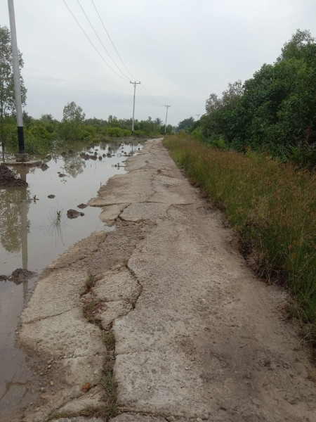 Memprihatinkan Kondisi Jalan Utama Ke Desa Makeruh Kecamatan Rupat