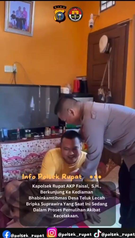 Kapolsek Rupat AKP Faisal, S.H Kunjungi Kediaman Bripka Supra Wira Yang Sedang Pemulihan