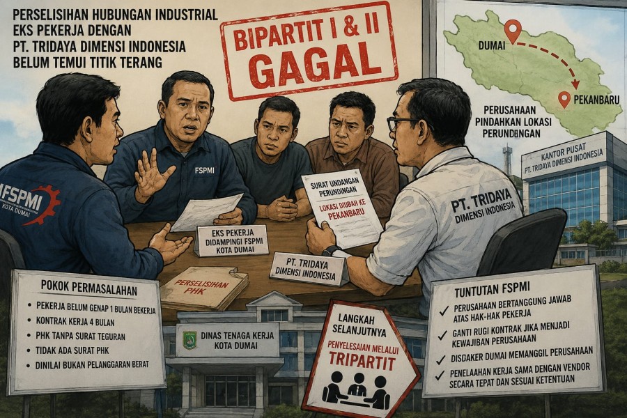 Bipartit Gagal FSPMI Kota Dumai Laporkan PT. Tridaya Dimensi Indonesia Ke Dinas Tenaga Kerja