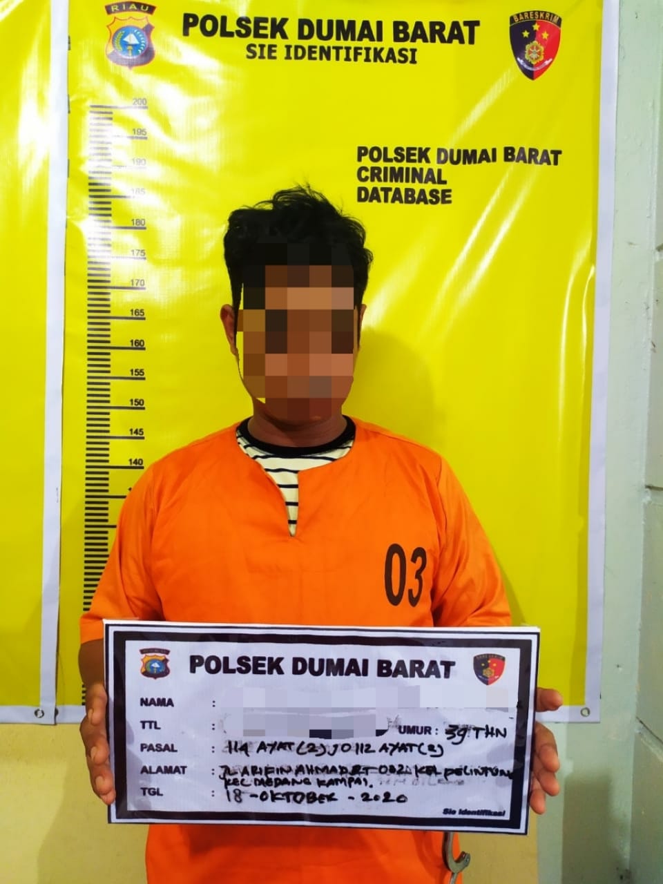 Tim Polsek Dumai Barat Berhasil Bekuk Pelaku Narkotika Bukan Tanaman Jenis Pil