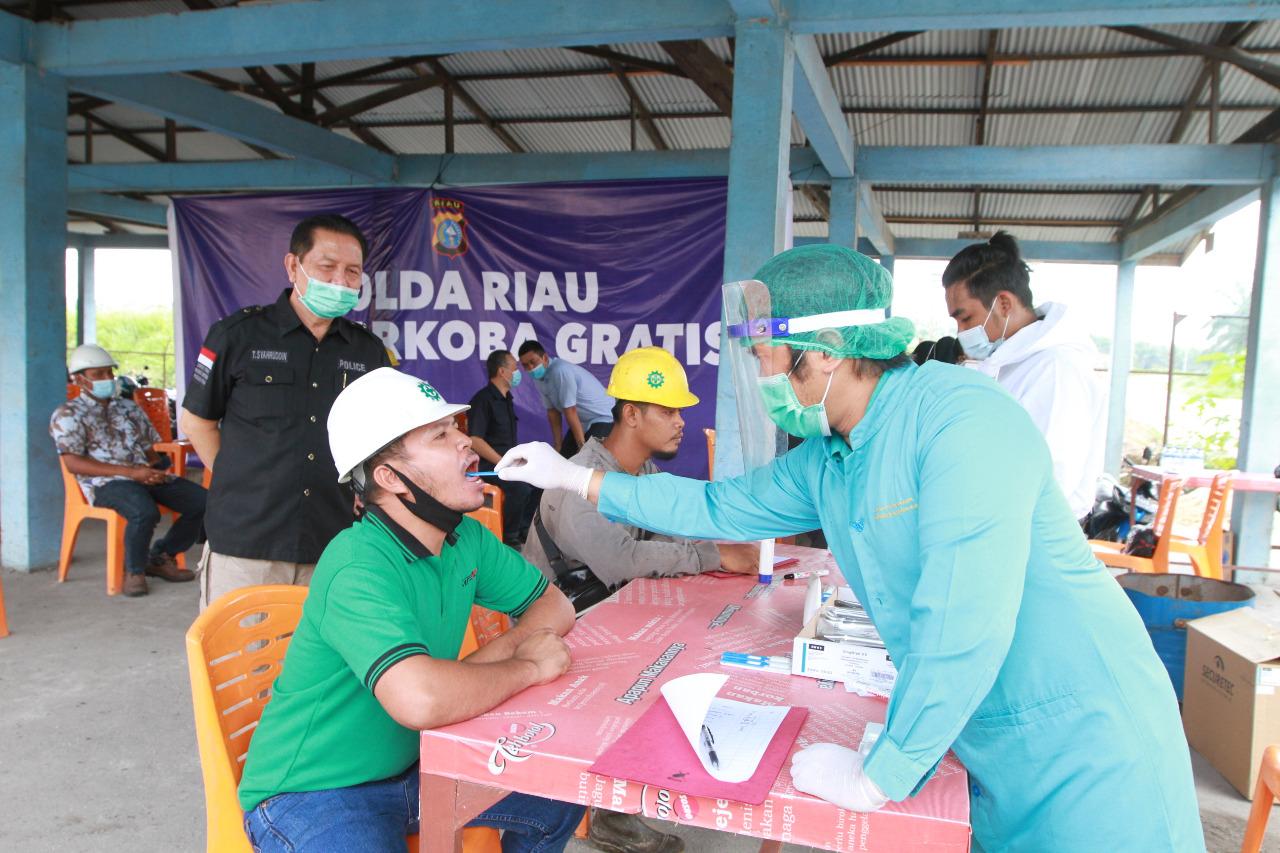 Ditresnarkoba Polda Riau Lakukan Test Narkoba Gratis Dilingkup Tenaga Kerja