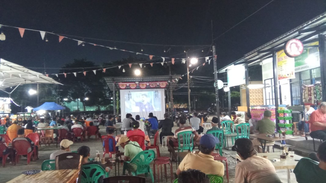 Nobar Seru Indonesia Vs Lebanon Di Kuliner Jaya Mukti Dumai, Dongkrak UMKM Lokal
