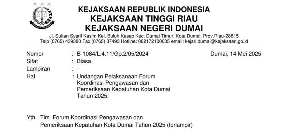 Serikat Pekerja Nasional Resmi Di Undang Dalam Forum Kordinasi Pengawasan Dan Pemeriksaan Kepatuhan Kota Dumai Tahun 2025