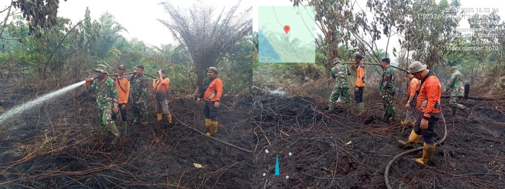 Hari Kedua Karhutla Di Desa Darul Aman, Tim Gabungan Lanjutkan Pendinginan Titik Asap