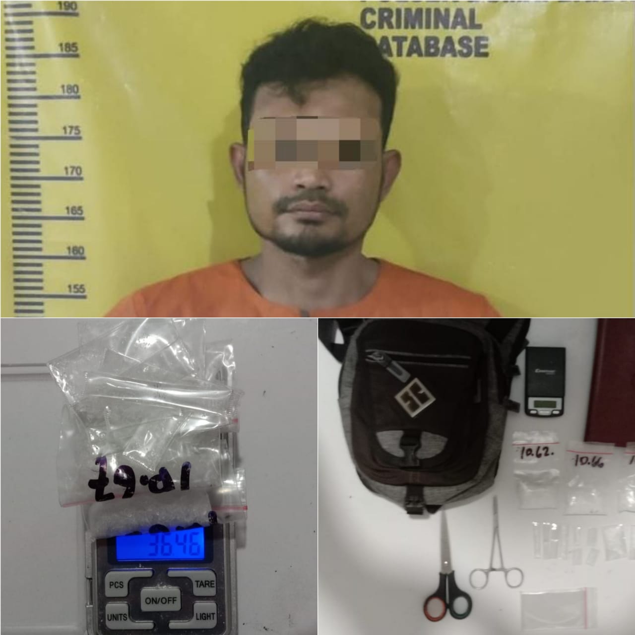 Tim Opsnal Polsek Dumai Barat Berhasil Bekuk Pengedar Narkotika Jenis Shabu 36,46 Gram